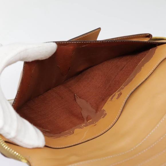 CELINE Macadam Canvas Clutch Bag PVC Leather Brown Gold Auth 90268 - Picture 12 of 16